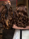 Dorsanee Honey Blonde Brown Highlights Bouncy Body Wave 13x4 Lace Front Human Hair Wig