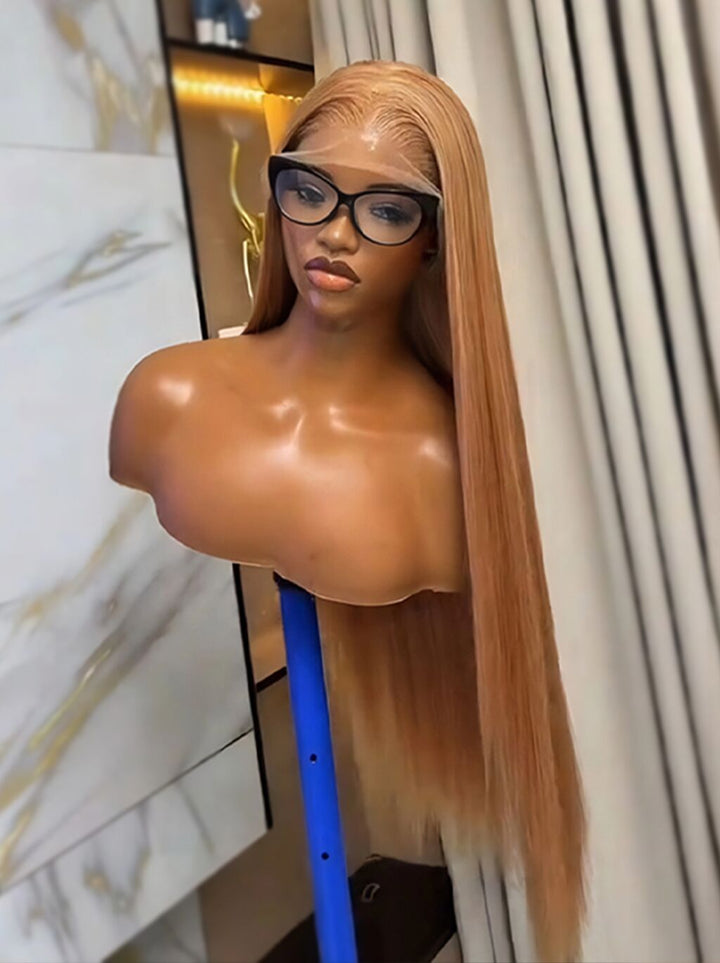 Dorsanee Light Honey Caramel Blonde 13x4 Lace Front Human Hair Wigs 200 Density