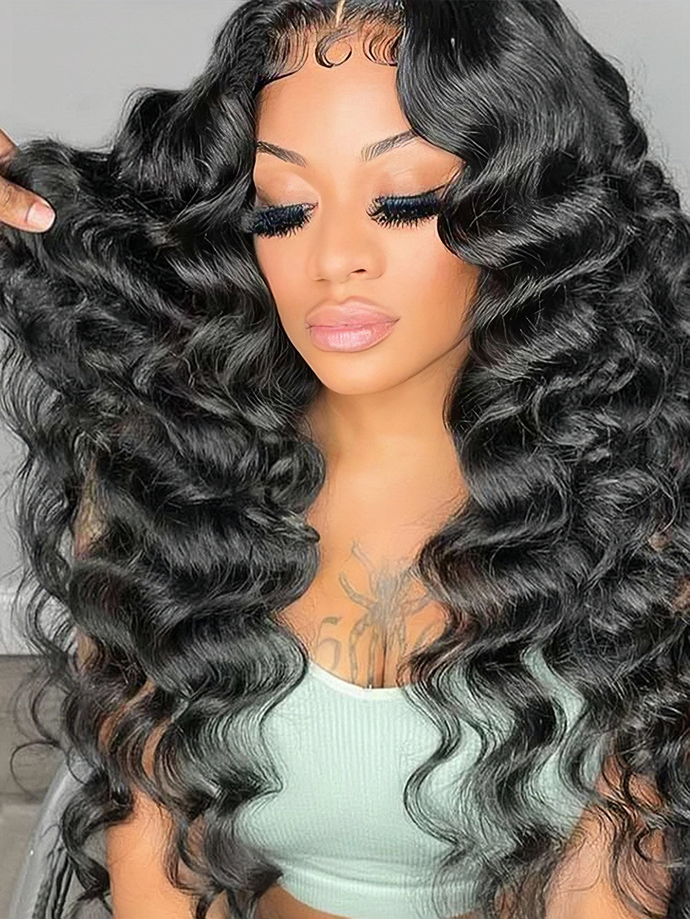 Dorsanee Loose Deep Wave 4x4 Lace Closure Human Hair Wigs Per Plucked With Baby Hair