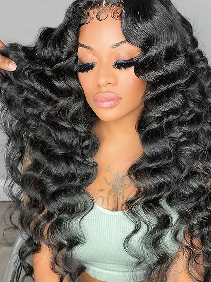 Dorsanee Loose Deep Wave 4x4 Lace Closure Human Hair Wigs Per Plucked With Baby Hair