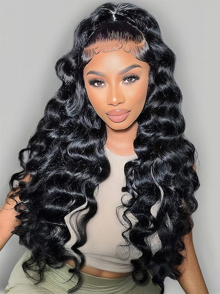 Dorsanee Loose Deep Wave Wig 4x4 Lace Closure Human Hair Wigs Per Bleached Plucked With Baby Hair
