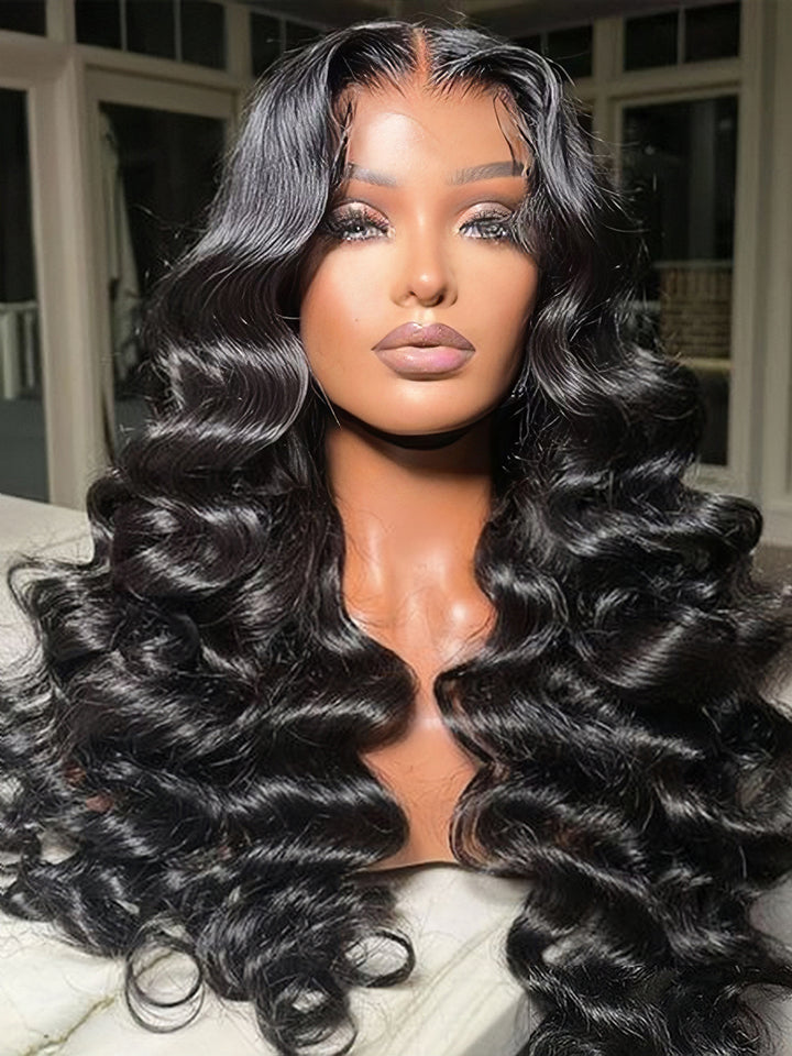 Dorsanee Loose Deep Wave Wig 4x4 Lace Closure Human Hair Wigs Per Bleached Plucked With Baby Hair For Women