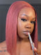 Dorsanee Maroon Brown Short Straight Bob 4x4 13x4 Lace Front Human Hair Wigs
