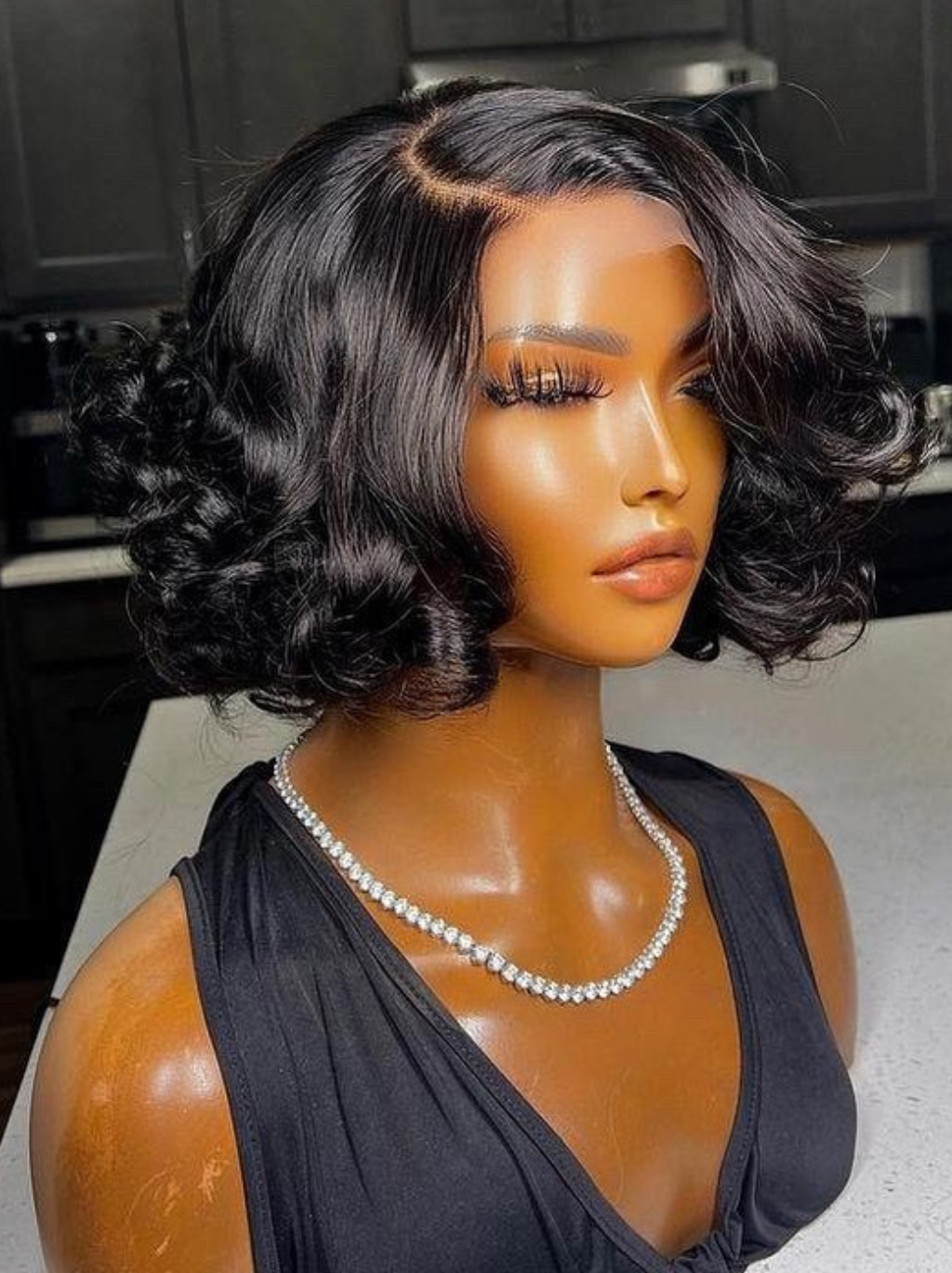 Dorsanee Mature Elegant Short Bob Wig 13x4 Lace Front Wavy Human Hair Wigs