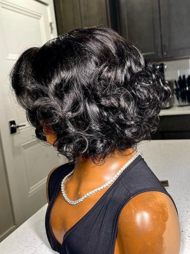 Dorsanee Mature Elegant Short Bob Wig 13x4 Lace Front Wavy Human Hair Wigs