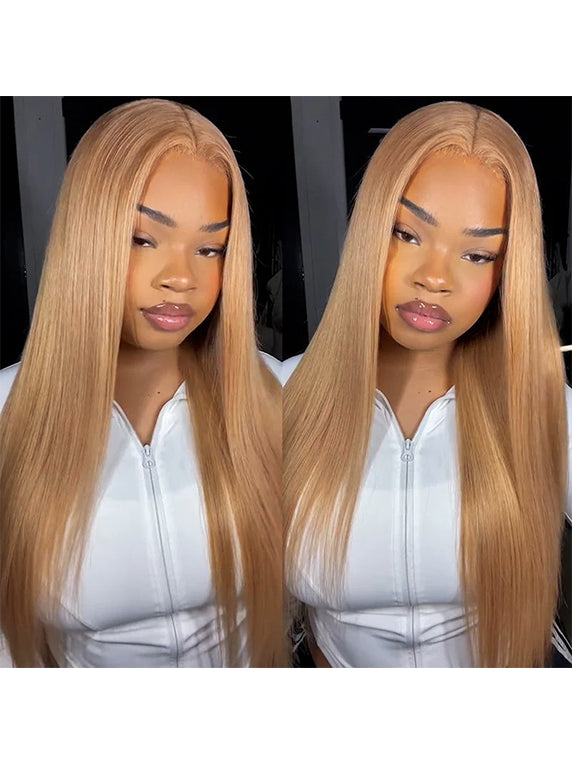 Dorsanee Milk Tea Brown Color Bone Straight 13x4 Lace Frontal Human Hair Wig