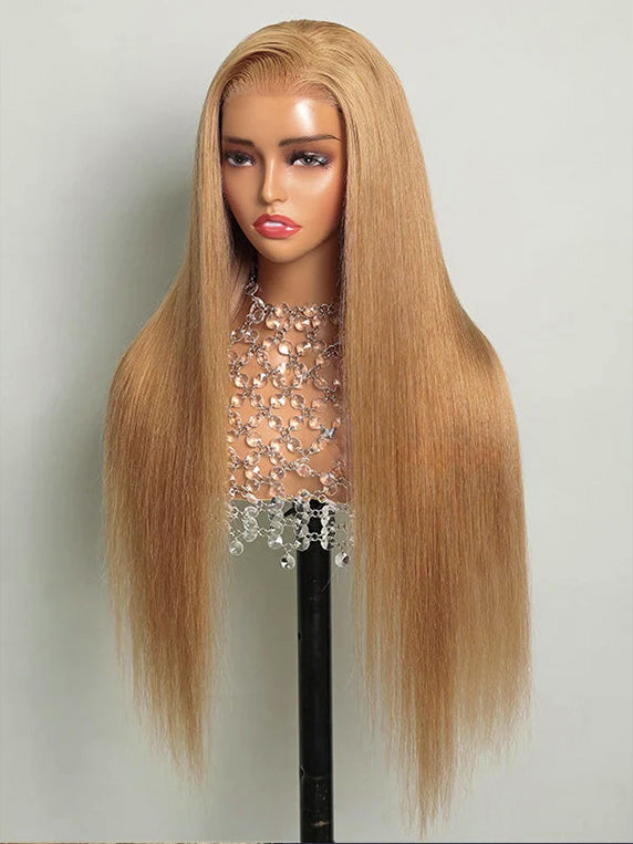 Dorsanee Milk Tea Brown Color Bone Straight 13x4 Lace Frontal Human Hair Wig