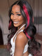 Dorsanee Multi Color Highlight Black With Blonde Red Streaks Wigs Body Wave 13x4 Lace Front Wigs