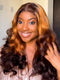 Dorsanee Ombr Brown Black Bouncy Loose Wave 13x4 Lace Front Virgin Human Hair Wigs