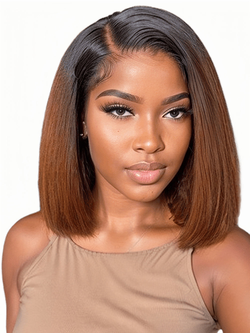 Dorsanee Ombre 1B/30 Natural Black Dark Brown Wig 4x4 13x4 Lace Front Human Hair Wigs Short Bob Wig
