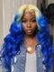 Dorsanee Ombre 613 Blonde Blue 13x4 Lace Front Human Hair Wigs 200 Density