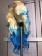 Dorsanee Ombre 613 Blonde Blue Colored 13x4 Lace Front Virgin Human Hair Wig 200 Density