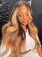 Dorsanee Ombre Black Brown Skunk Stripe 13x4 Lace Front Virgin Human Hair Wigs