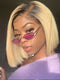 Dorsanee Ombre Blonde Dark Roots Straight Short Bob Wig 13x4 HD Transparent Lace Front Human Hair Wigs For Women