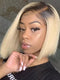 Dorsanee Ombre Blonde Dark Roots Straight Short Bob Wig 13x4 HD Transparent Lace Front Human Hair Wigs For Women Bleached