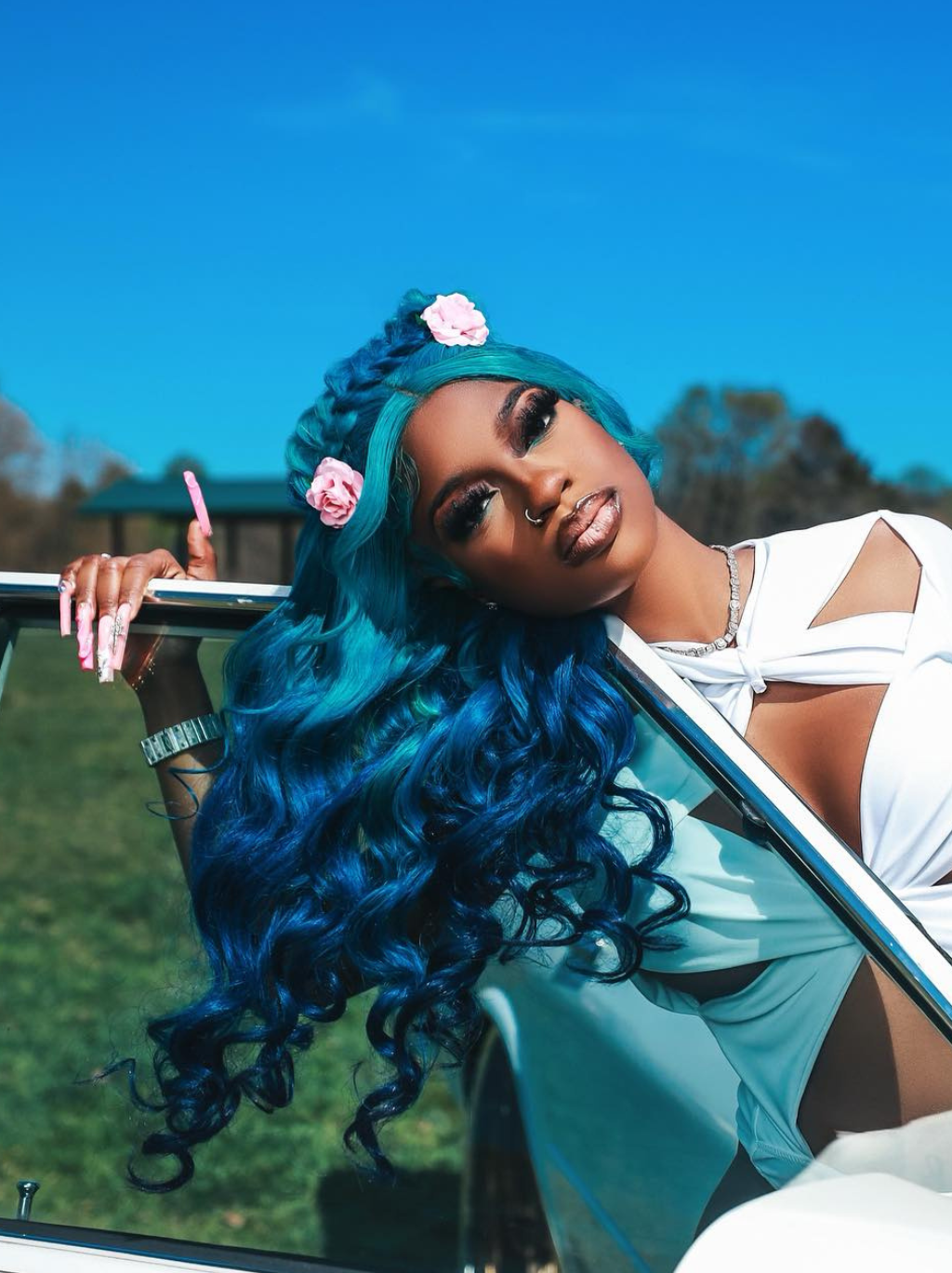 Dorsanee Ombre Blue 13x4 Lace Front Loose Wave Human Hair Wigs