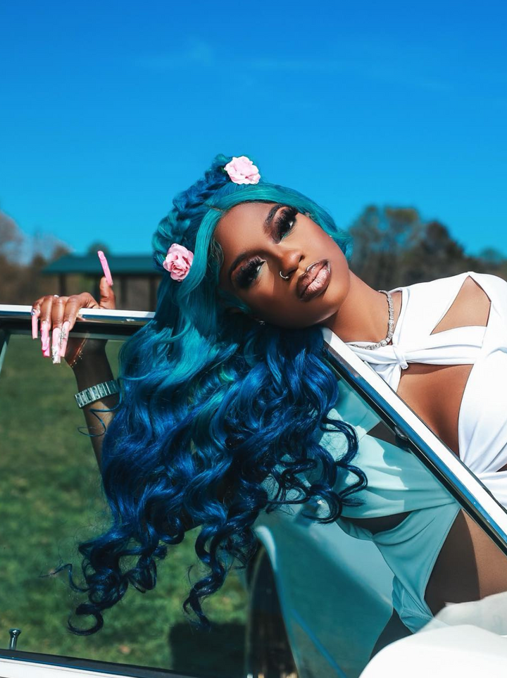 Dorsanee Ombre Blue 13x4 Lace Front Loose Wave Human Hair Wigs