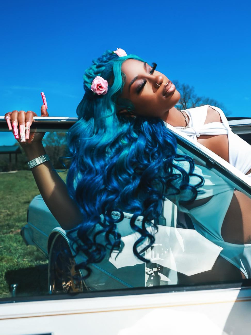 Dorsanee Ombre Blue 13x4 Lace Front Loose Wave Human Hair Wigs