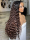 Dorsanee Ombre Brown Dark Roots Burmese Curly 13x4 Lace Front Human Hair Wig 250 300 Density