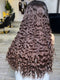 Dorsanee Ombre Brown Dark Roots Burmese Curly 13x4 Lace Front Human Hair Wig 250 300 Density