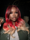 Dorsanee Ombre Chocolate Brown Platinum Blonde With Red Streak Highlights 13x4 Lace Front Human Hair Wigs