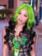 Dorsanee Ombre Green Black 13x4 Lace Front Human Hair Wigs 200 Density