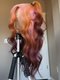 Dorsanee Ombre Pastel Pink Ginger Orange Dark Chocolate Brown 13X4 Lace Front Human Hair Wigs