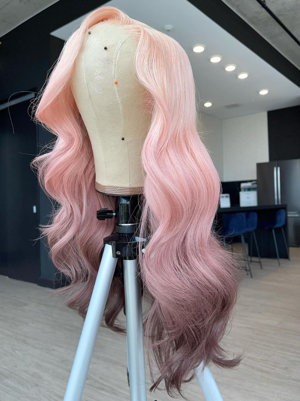 Dorsanee Ombre Pink Pinkish Gray Wig 13x4 Lace Front 200 Density Human Hair Wigs