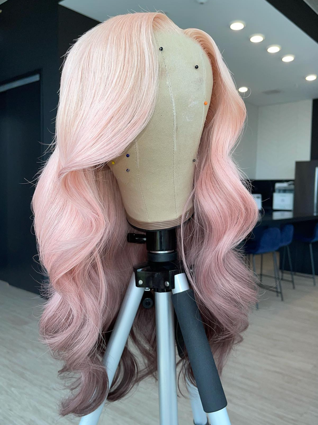 Dorsanee Ombre Pink Pinkish Gray Wig 13x4 Lace Front 200 Density Human Hair Wigs