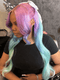 Dorsanee Ombre Purple Blue Pastel Green Body Wave HD Lace Front Human Hair Wigs