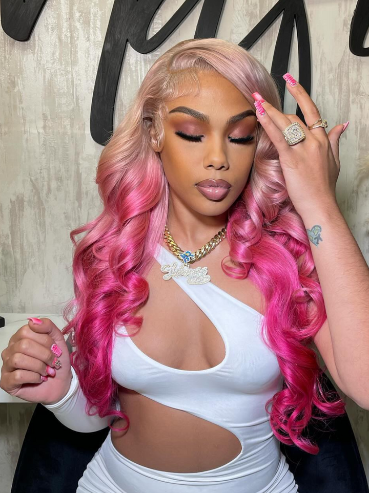 Dorsanee Ombre Rose Gold Blonde 13x4 Lace Front Body Wave Human Hair Wigs