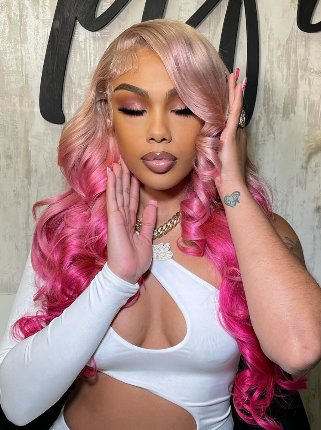 Dorsanee Ombre Rose Gold Blonde 13x4 Lace Front Body Wave Human Hair Wigs