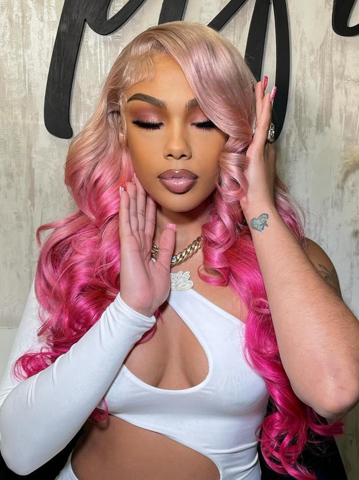 Dorsanee Ombre Rose Gold Blonde 13x4 Lace Front Body Wave Human Hair Wigs