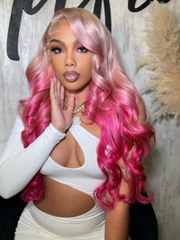 Dorsanee Ombre Rose Gold Blonde 13x4 Lace Front Body Wave Human Hair Wigs