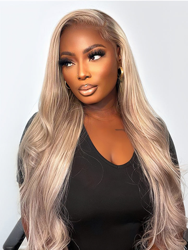 Dorsanee P18/613 Dirty Blonde Highlight 13x4 Layered Lace Front Bone Straight Human Hair Wigs