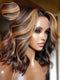 Dorsanee P4/27 Brown Highlight Short Bob Wig Body Wave 13x4 Lace Frontal Human Hair Wig