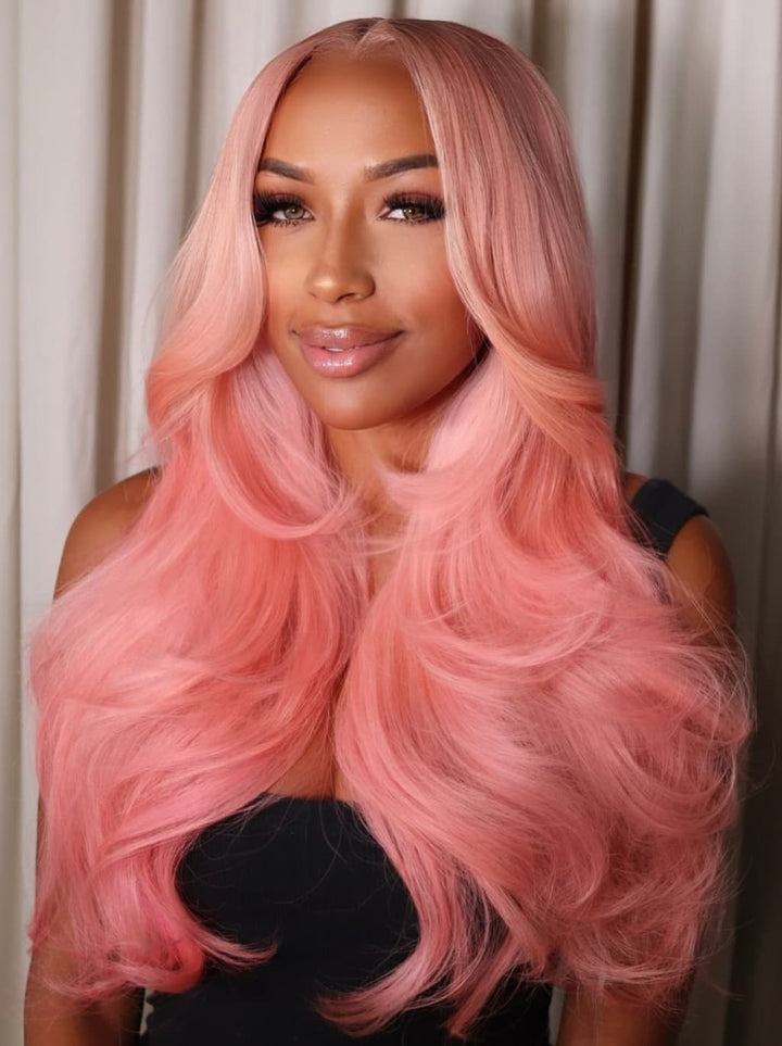 Dorsanee Pale Light Pink 13x4 Lace Front Virgin Human Hair Wigs 200 Density