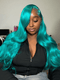 Dorsanee Pastel Green Body Wave 13x4 Lace Front Virgin Human Hair Wigs