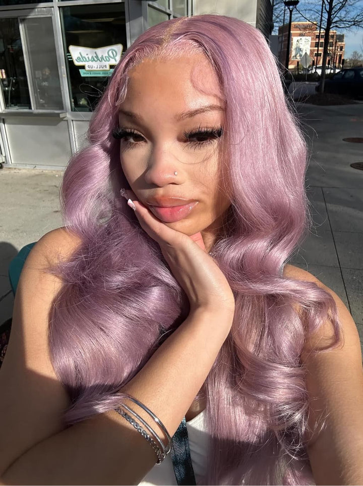 Dorsanee Pastel Light Lavender Purple 13x4 Lace Front Virgin Human Hair Wigs