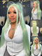 Dorsanee Pastel Mint Green Color 200 Density 13x4 Lace Front Human Hair Wigs