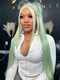 Dorsanee Pastel Mint Green Color 200 Density 13x4 Lace Front Human Hair Wigs