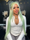 Dorsanee Pastel Mint Green Color 200 Density 13x4 Lace Front Human Hair Wigs