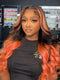 Dorsanee Peachy Pink Orange 13x4 Lace Front Virgin Human Hair Wigs 200 Density