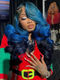 Dorsanee Peekaboo Light Dark Deep Blue Human Hair Wig 13x4 Lace Front Human Hair Color Wigs