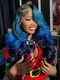 Dorsanee Peekaboo Light Dark Deep Blue Human Hair Wig 13x4 Lace Front Human Hair Color Wigs
