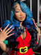 Dorsanee Peekaboo Light Dark Deep Blue Human Hair Wig 13x4 Lace Front Human Hair Color Wigs