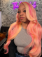 Dorsanee Black Friday Blonde With Pink Highlight Streaks 13x4 Lace Front Body Wave Hair Wigs