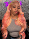 Dorsanee Black Friday Blonde With Pink Highlight Streaks 13x4 Lace Front Body Wave Hair Wigs