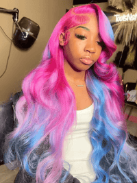 Dorsanee Purple Red Blue Color 13x4 Lace Front Virgin Human Hair Wigs