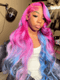 Dorsanee Purple Red Blue Color 13x4 Lace Front Virgin Human Hair Wigs